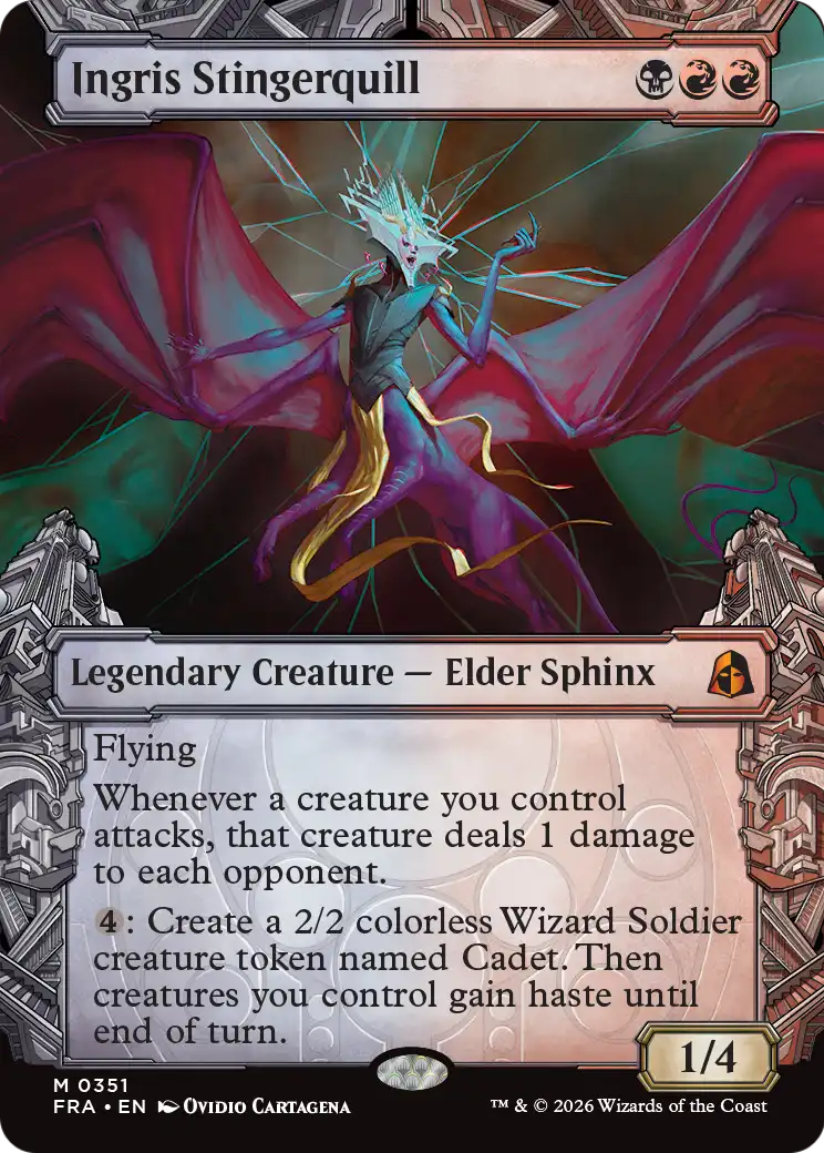 Ingris Stingerquill - Mythic Legendary Creature — Elder Sphinx card from Reality Fracture