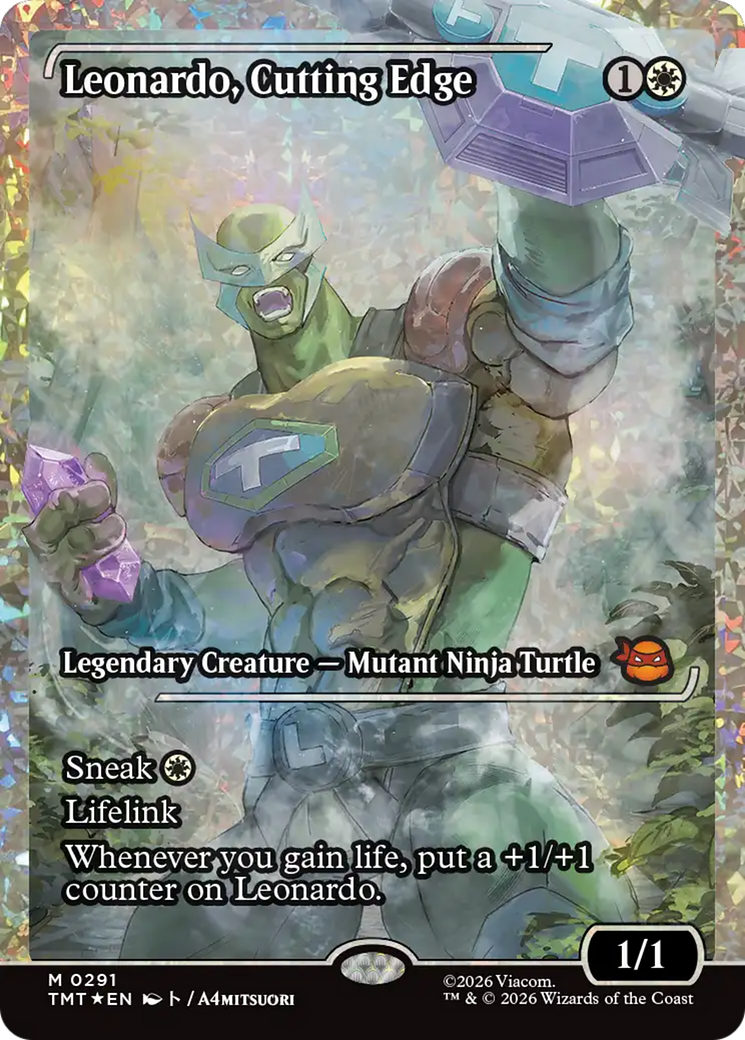 Leonardo, Cutting Edge - Mythic Legendary Creature — Mutant Ninja Turtle card from Teenage Mutant Ninja Turtles