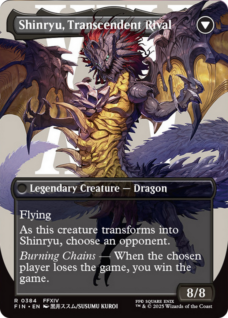 Back face of Zenos yae Galvus // Shinryu, Transcendent Rival - Legendary Creature — Dragon card