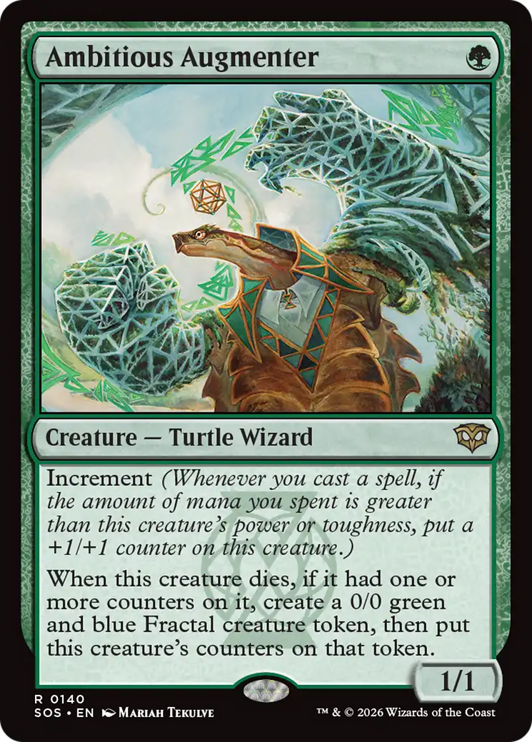 Ambitious Augmenter - Rare Creature — Turtle Wizard card from Secrets of Strixhaven