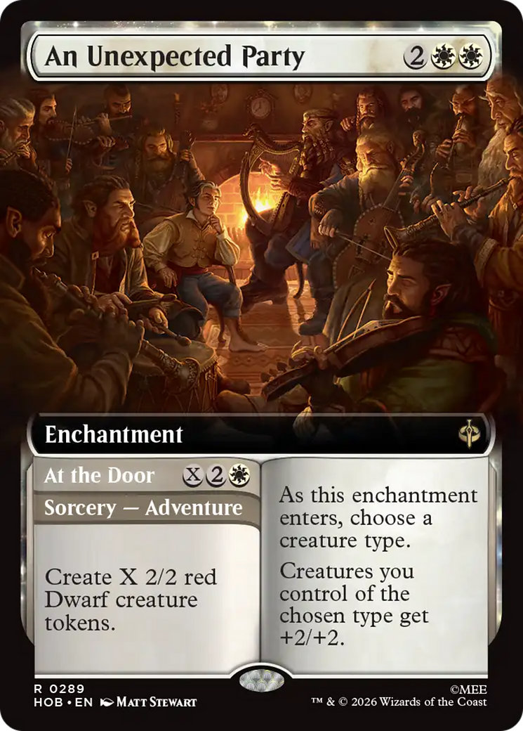 An Unexpected Party // At the Door - Rare Enchantment card from The Hobbit