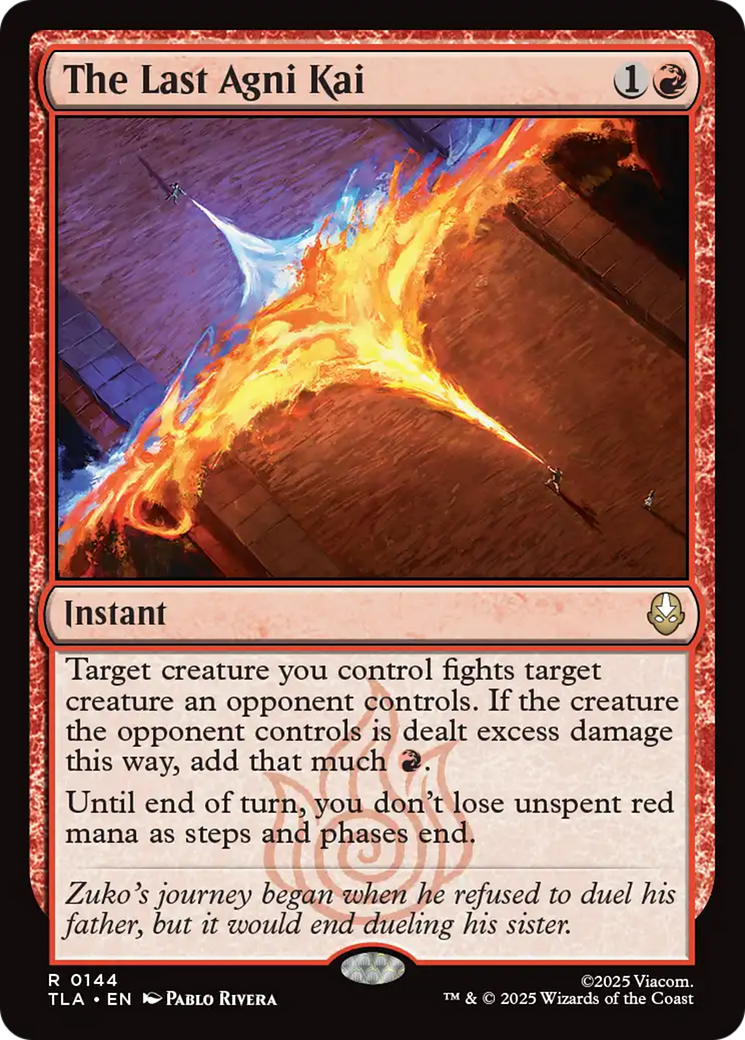 The Last Agni Kai - Rare Instant card from Avatar: The Last Airbender