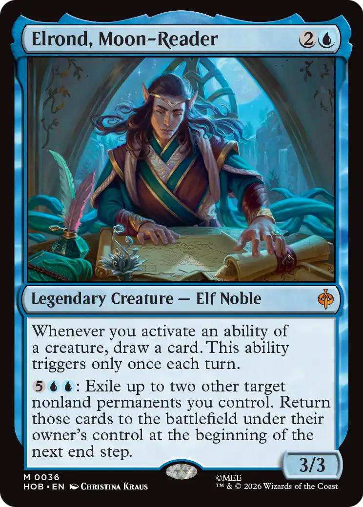 Elrond, Moon-Reader - Mythic Legendary Creature — Elf Noble card from The Hobbit