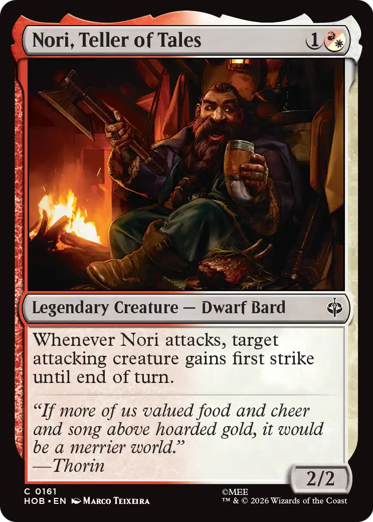 Nori, Teller of Tales - Common Legendary Creature — Dwarf Bard card from The Hobbit