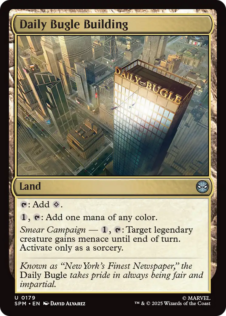 Daily Bugle Building - Uncommon Land card from Marvel's Spider-Man