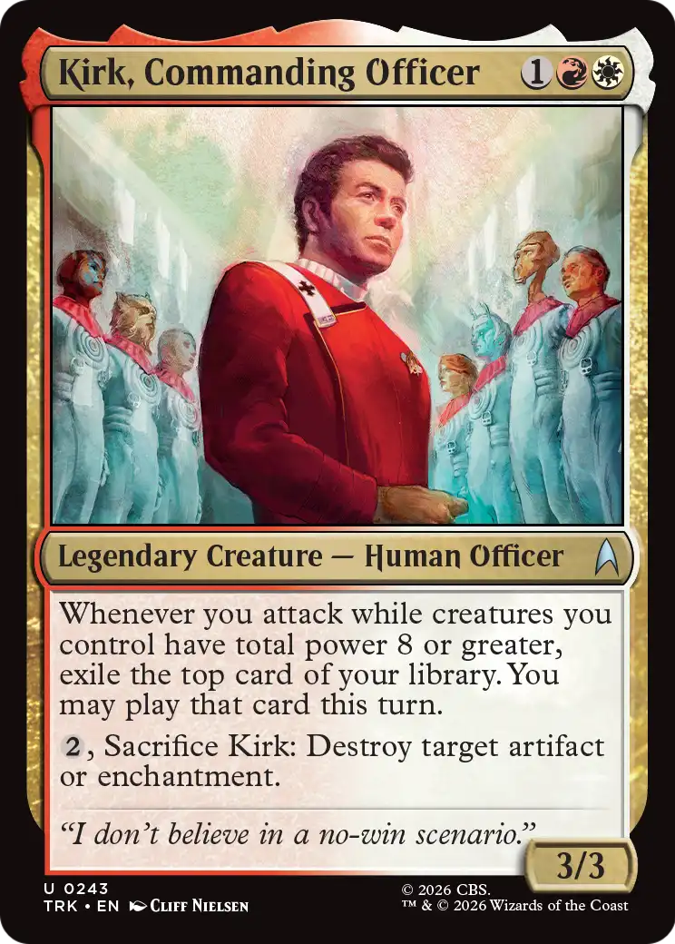 Kirk, Commanding Officer - Uncommon Legendary Creature — Human Officer card from Star Trek