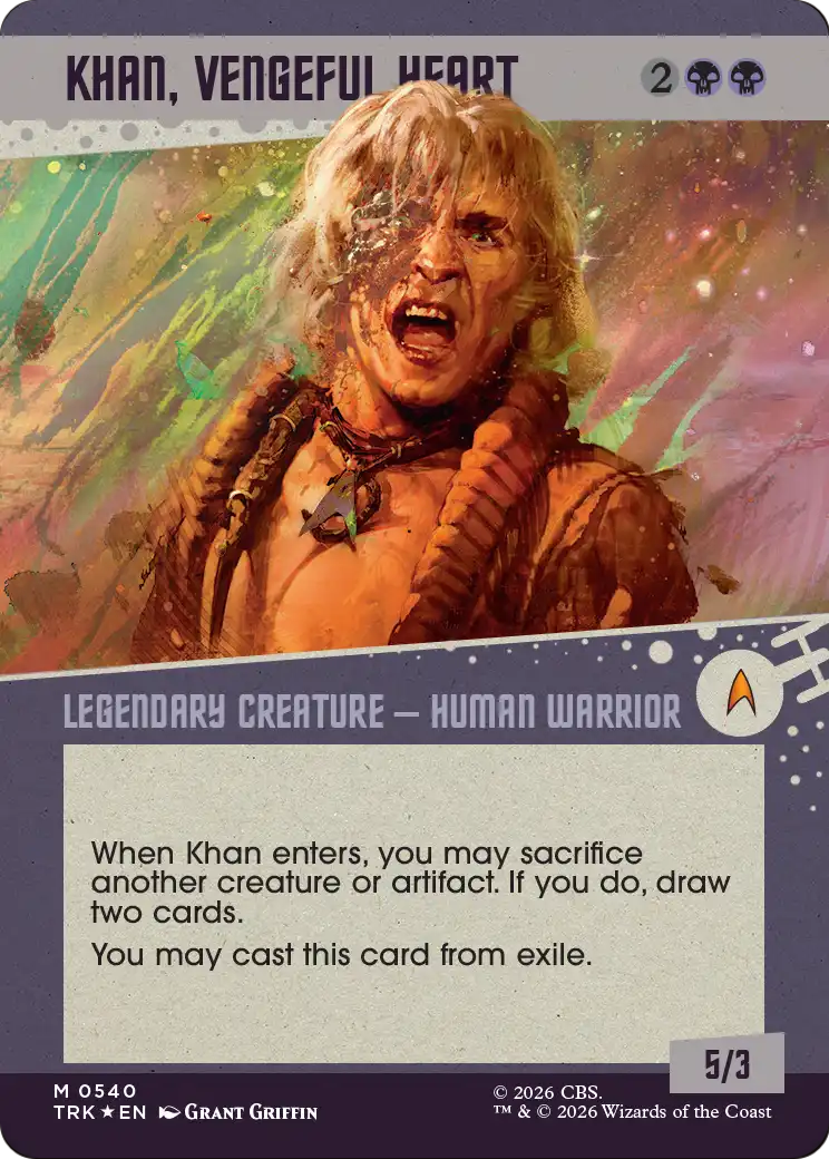 Khan, Vengeful Heart - Mythic Legendary Creature — Human Warrior card from Star Trek
