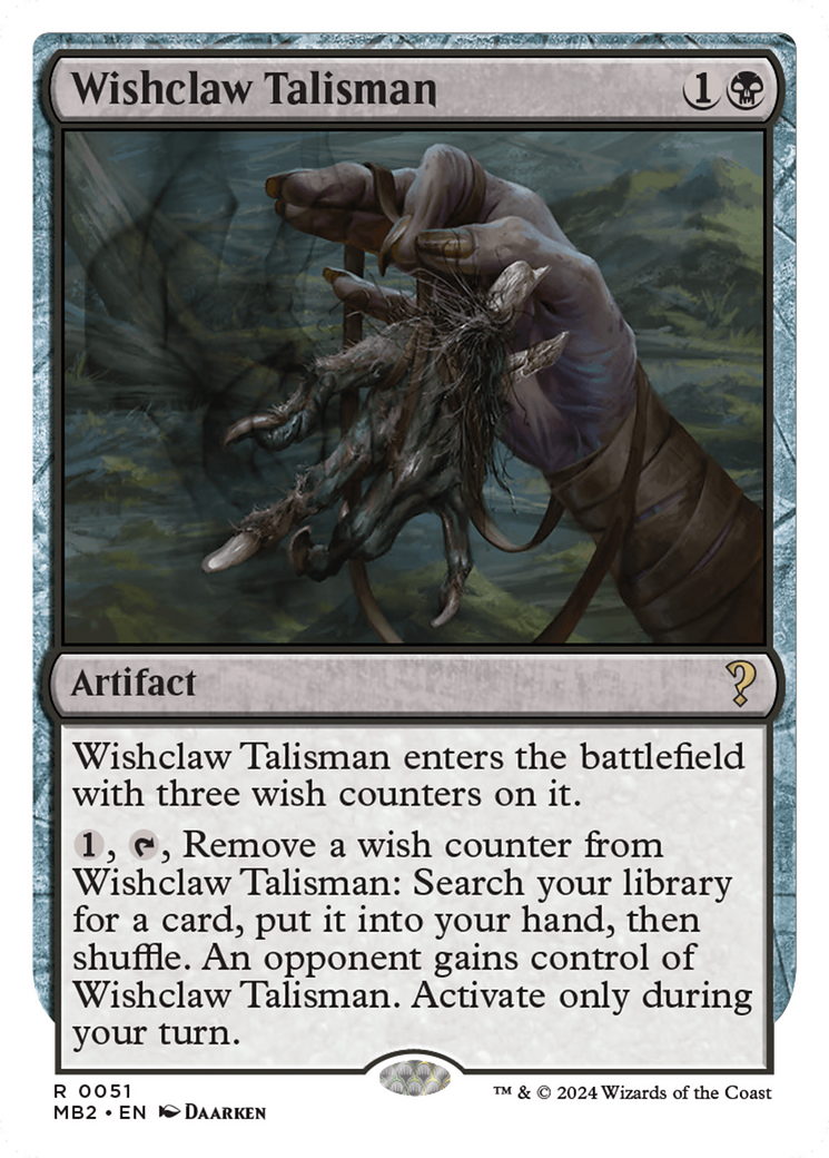 Wishclaw Talisman - Rare Artifact card from Mystery Booster 2