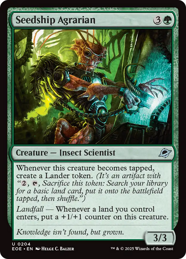 Seedship Agrarian - Uncommon Creature — Insect Scientist card from Edge of Eternities