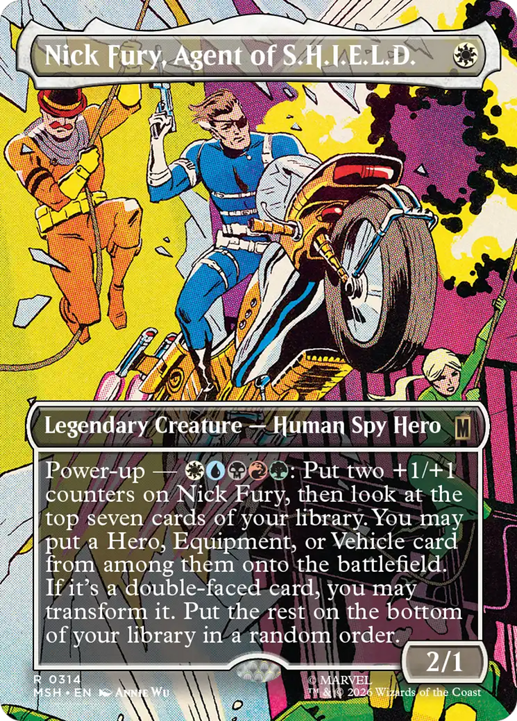 Nick Fury, Agent of S.H.I.E.L.D. - Rare Legendary Creature — Human Spy Hero card from Marvel Super Heroes