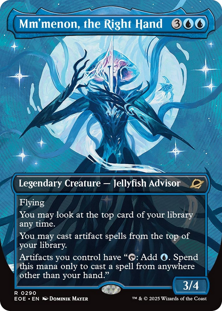 Mm'menon, the Right Hand - Rare Legendary Creature — Jellyfish Advisor card from Edge of Eternities