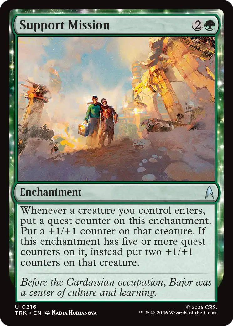 Support Mission - Uncommon Enchantment card from Star Trek