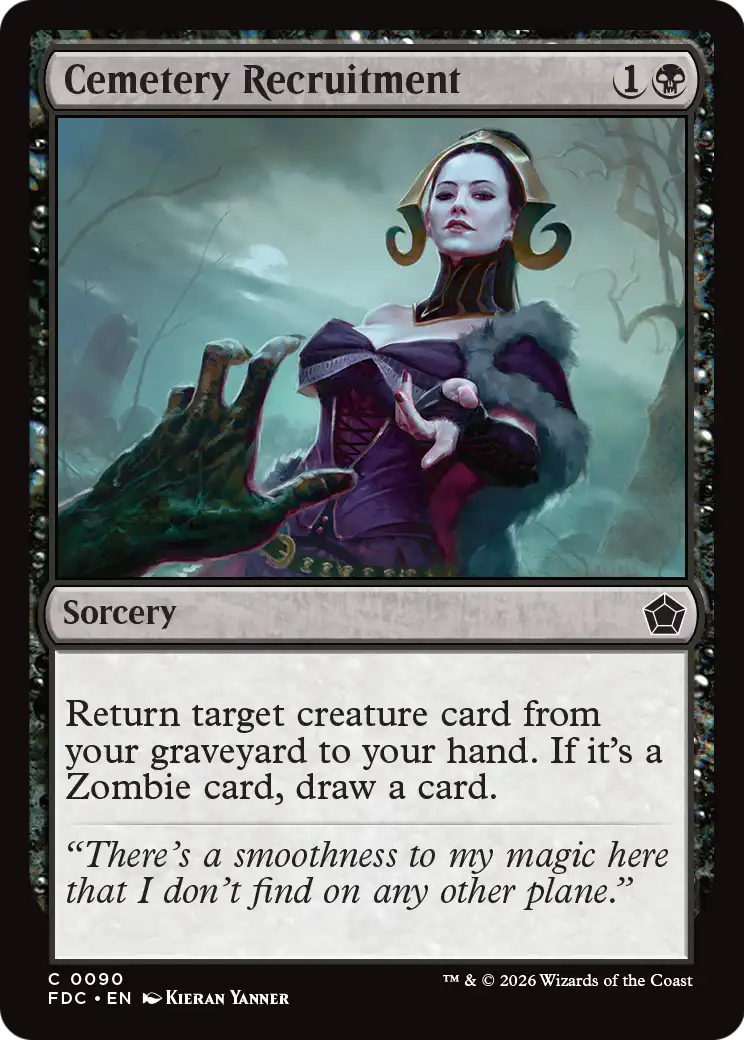Cemetery Recruitment - Common Sorcery card from Foundations Commander