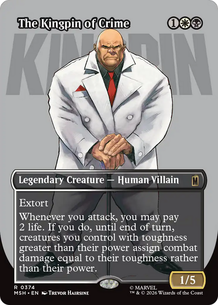 The Kingpin of Crime - Rare Legendary Creature — Human Villain card from Marvel Super Heroes