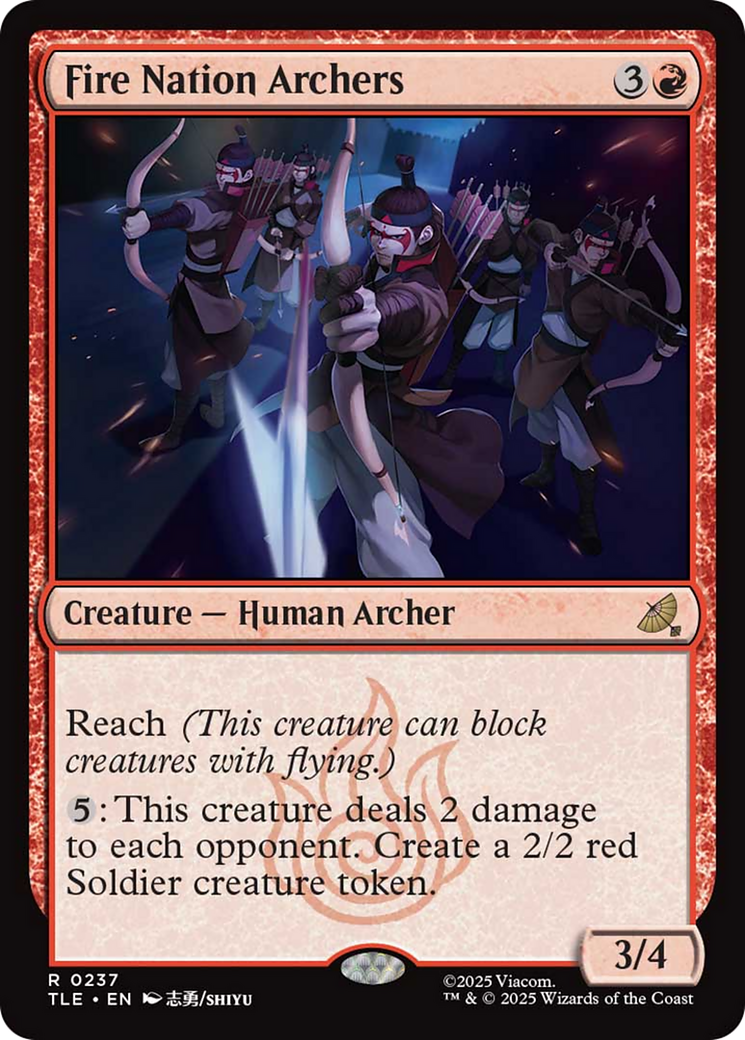 Fire Nation Archers - Rare Creature — Human Archer card from Avatar: The Last Airbender Eternal
