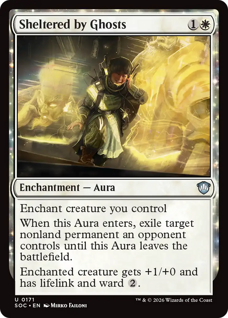 Sheltered by Ghosts - Uncommon Enchantment — Aura card from Secrets of Strixhaven Commander