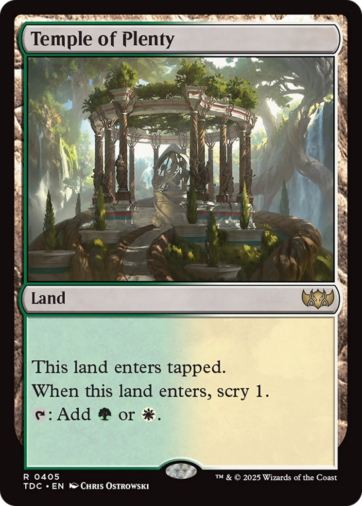 Temple of Plenty - Rare Land card from Tarkir: Dragonstorm Commander