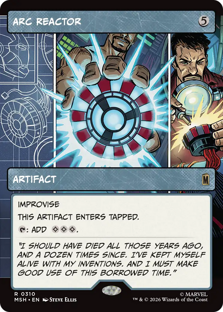 Arc Reactor - Rare Artifact card from Marvel Super Heroes