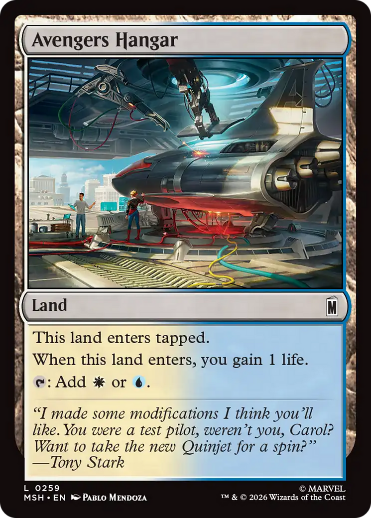 Avengers Hangar - Common Land card from Marvel Super Heroes