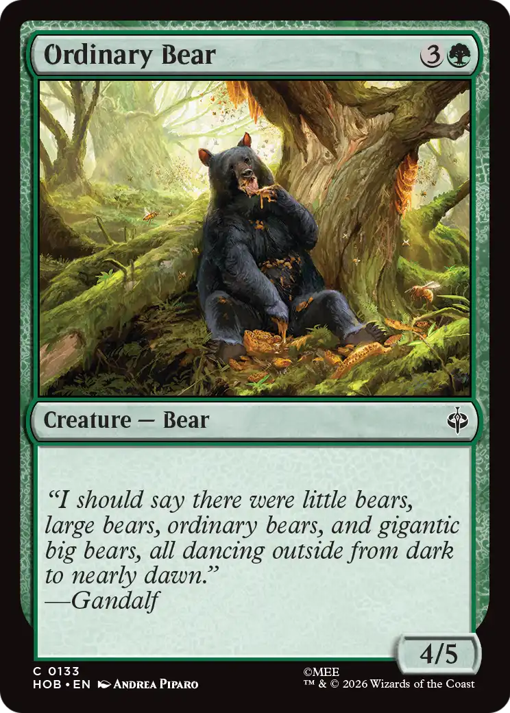 Ordinary Bear - Common Creature — Bear card from The Hobbit