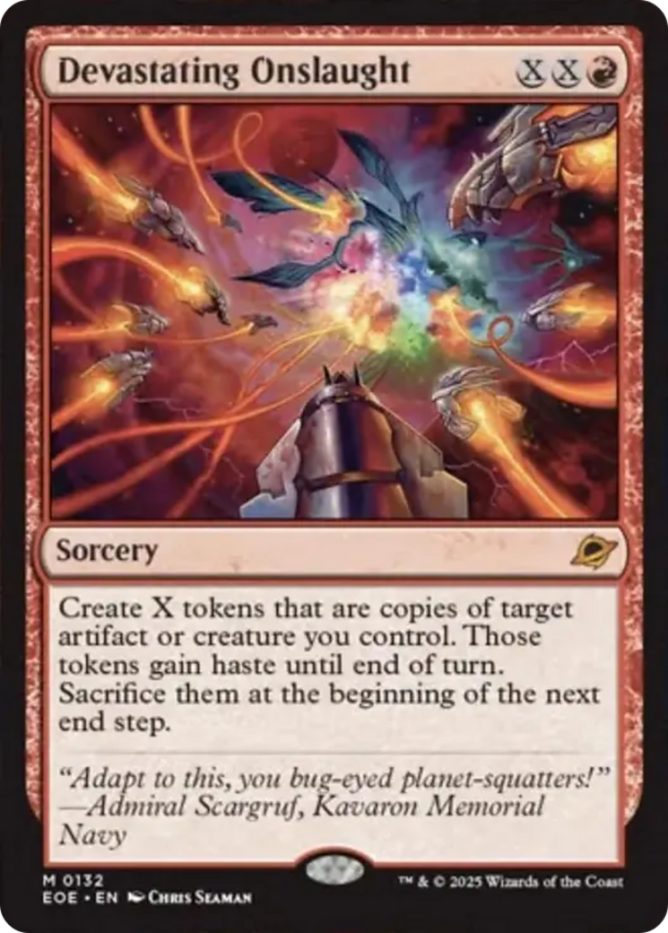 Devastating Onslaught - Mythic Sorcery card from Edge of Eternities