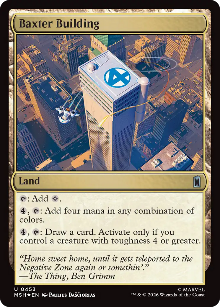 Baxter Building - Uncommon Land card from Marvel Super Heroes