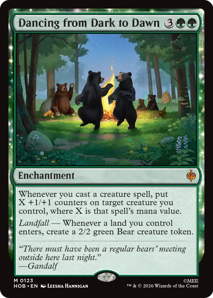Dancing from Dark to Dawn - Mythic Enchantment card from The Hobbit