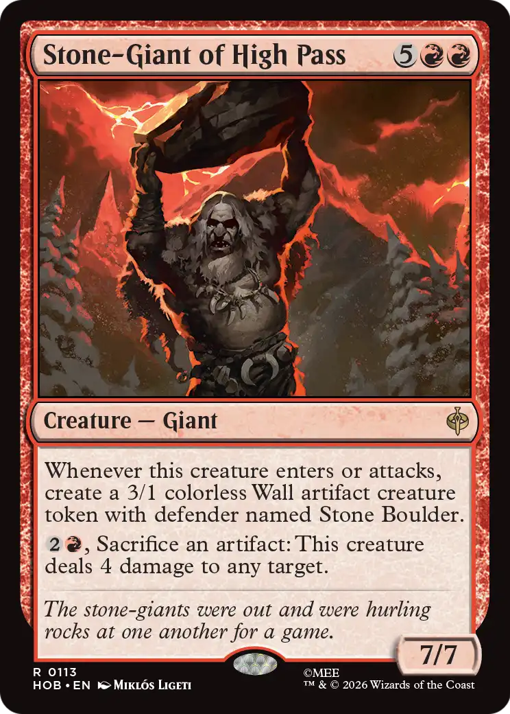 Stone-Giant of High Pass - Rare Creature — Giant card from The Hobbit