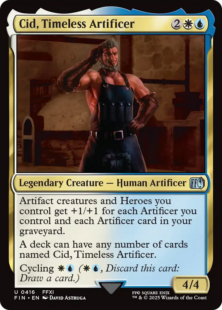 Cid, Timeless Artificer - Uncommon Legendary Creature — Human Artificer card from Final Fantasy