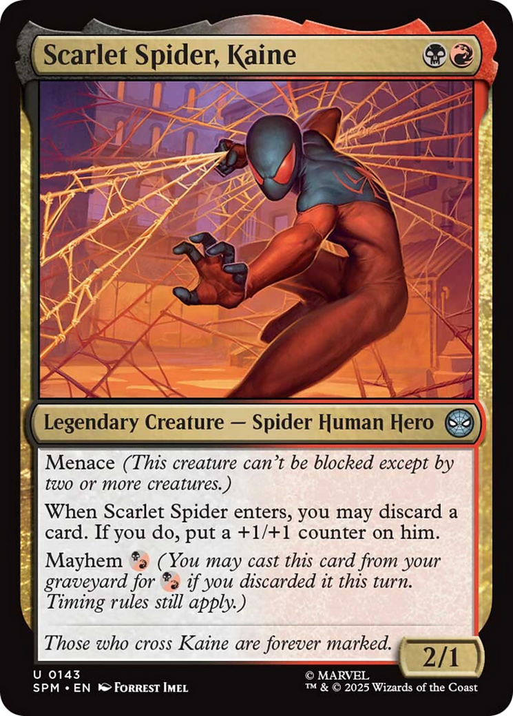 Scarlet Spider, Kaine - Uncommon Legendary Creature — Spider Human Hero card from Marvel's Spider-Man
