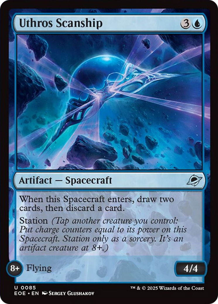 Uthros Scanship - Uncommon Artifact — Spacecraft card from Edge of Eternities