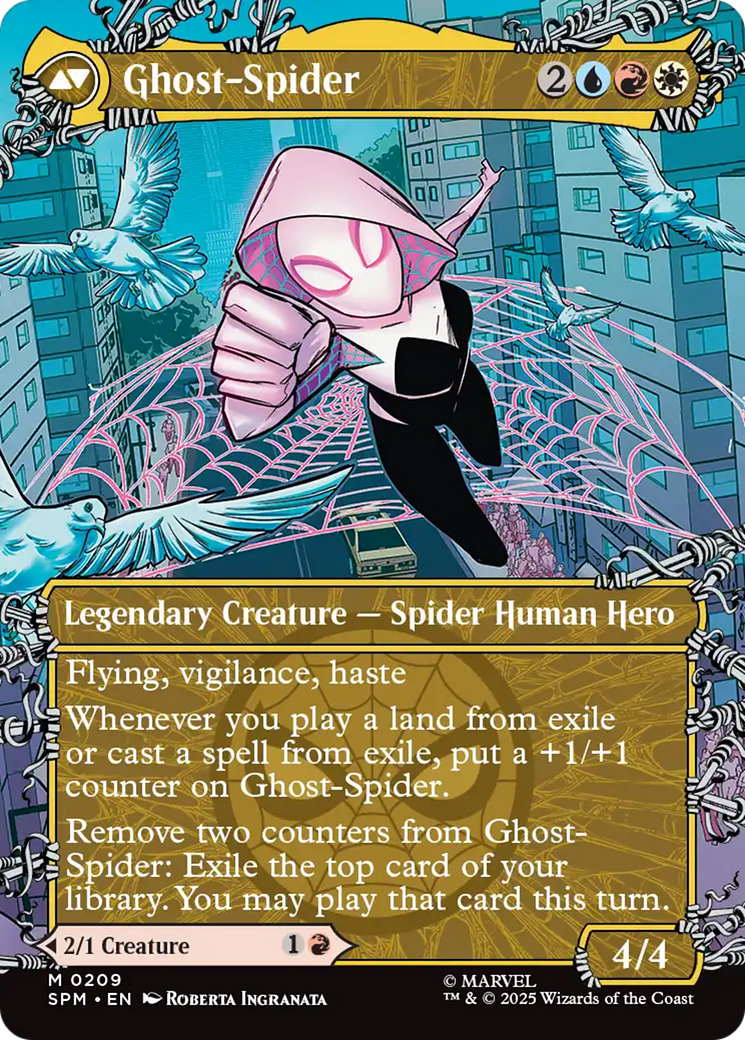 Back face of Gwen Stacy // Ghost-Spider - Legendary Creature — Spider Human Hero card