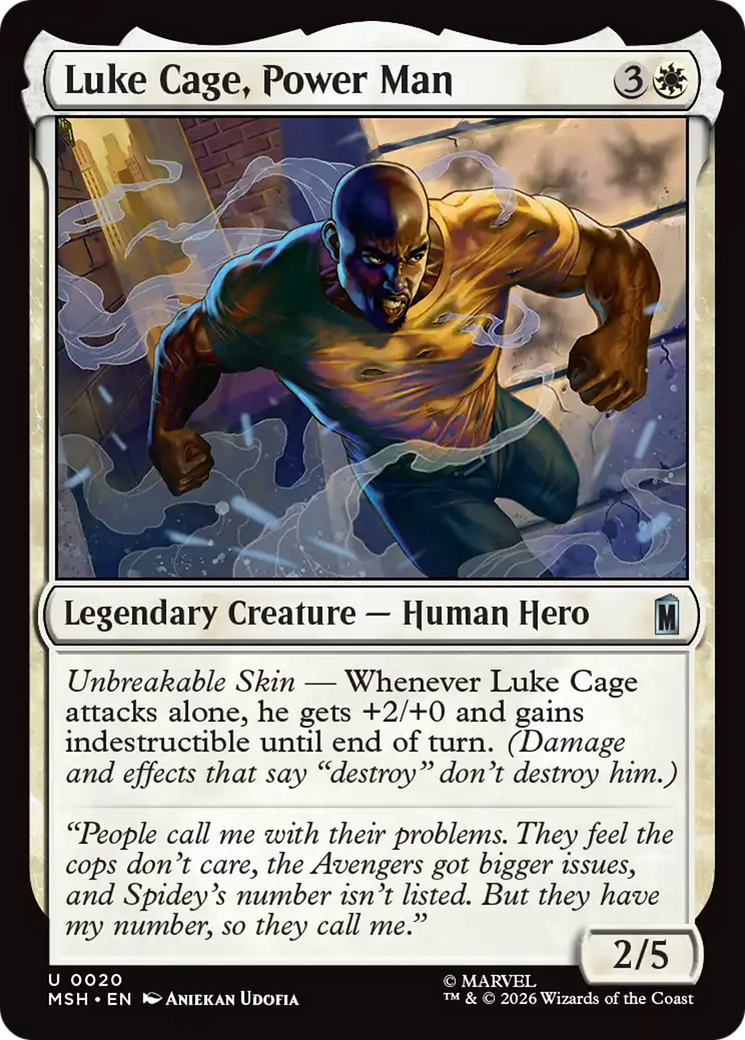Luke Cage, Power Man - Uncommon Legendary Creature — Human Hero card from Marvel Super Heroes