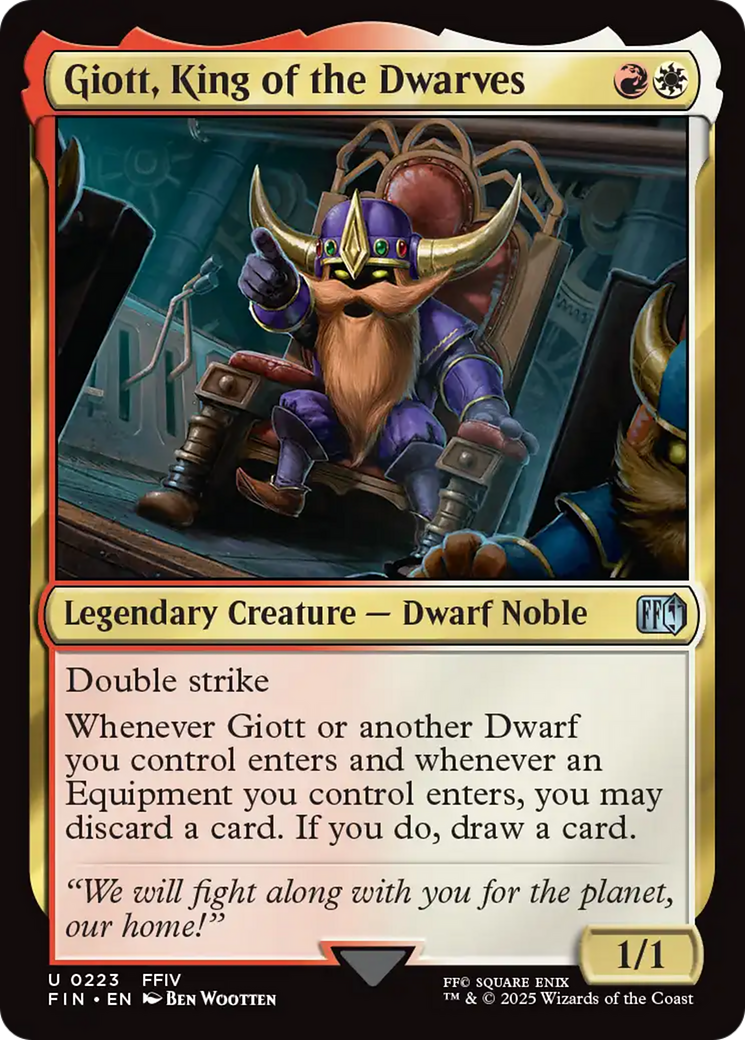 Giott, King of the Dwarves - Uncommon Legendary Creature — Dwarf Noble card from Final Fantasy