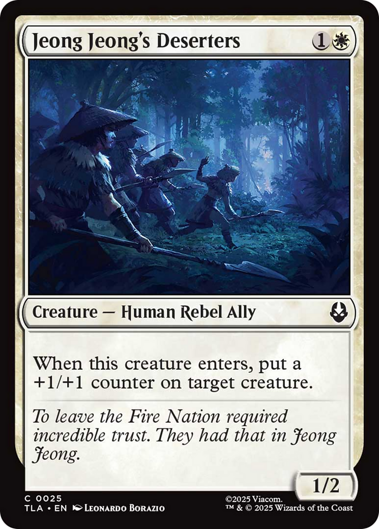 Jeong Jeong's Deserters - Common Creature — Human Rebel Ally card from Avatar: The Last Airbender