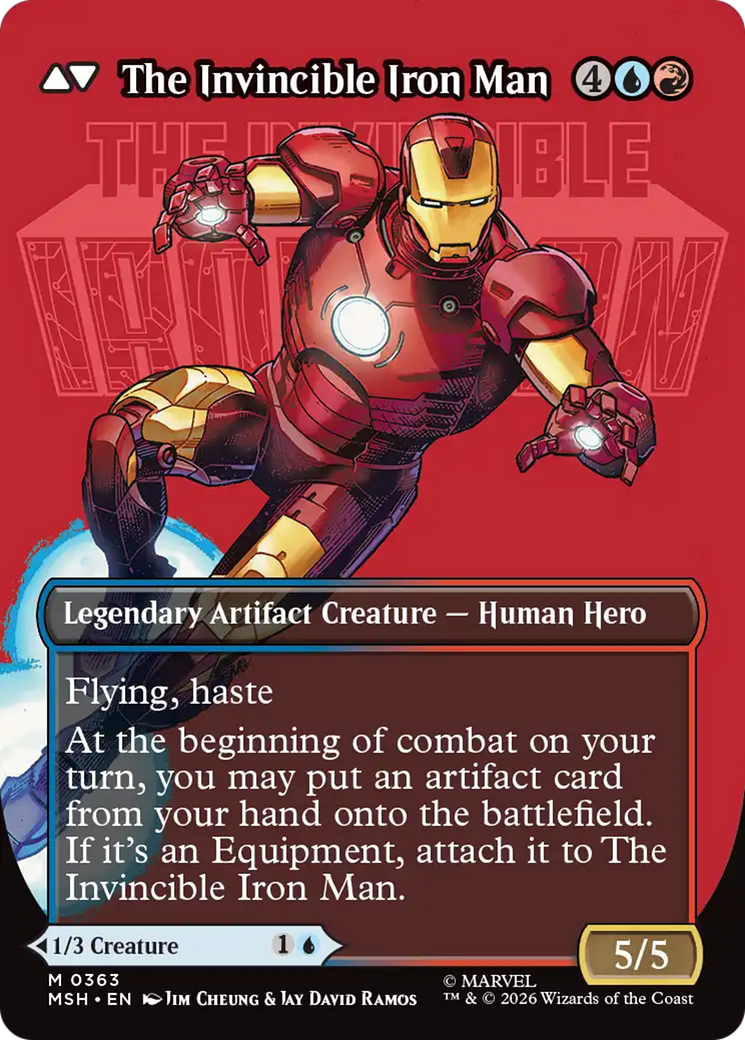 Back face of Tony Stark // The Invincible Iron Man - Legendary Artifact Creature — Human Hero card