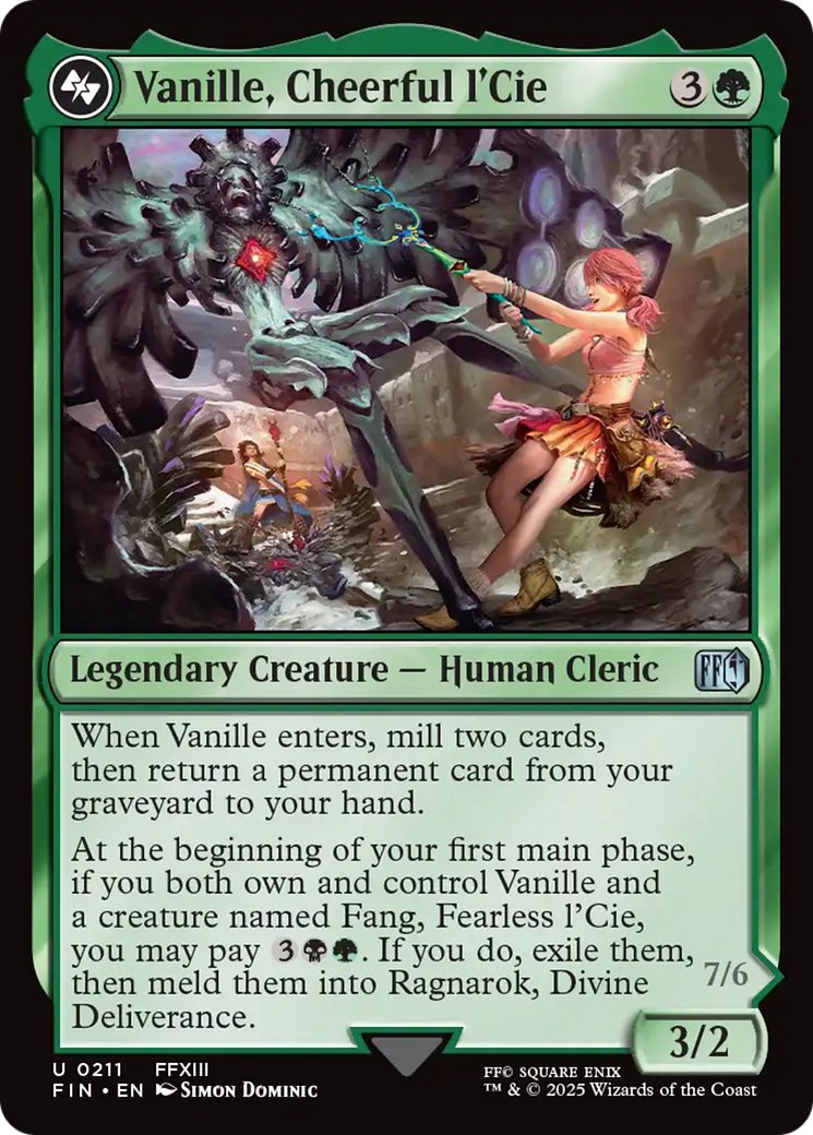 Vanille, Cheerful l'Cie - Uncommon Legendary Creature — Human Cleric card from Final Fantasy