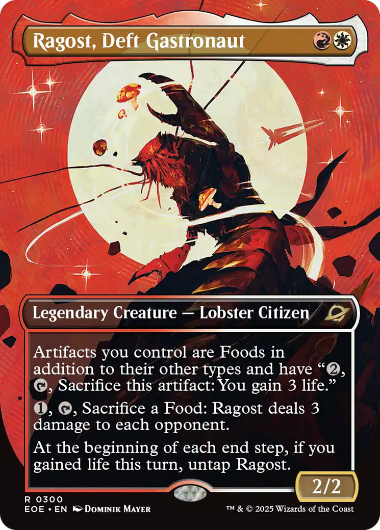 Ragost, Deft Gastronaut - Rare Legendary Creature — Lobster Citizen card from Edge of Eternities