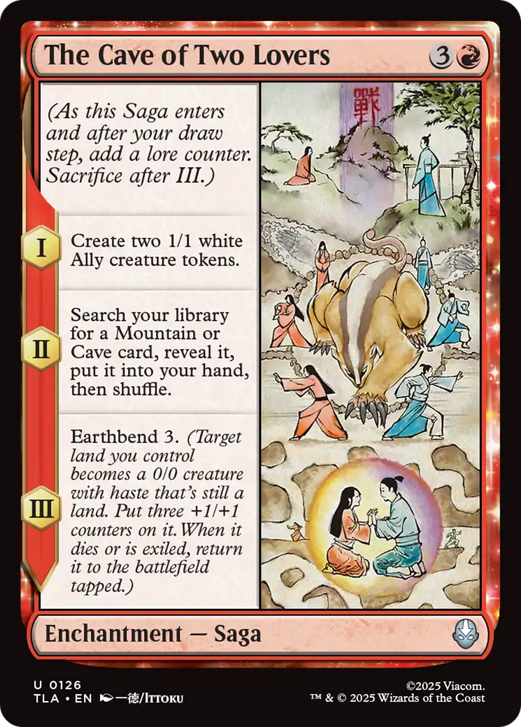 The Cave of Two Lovers - Uncommon Enchantment — Saga card from Avatar: The Last Airbender