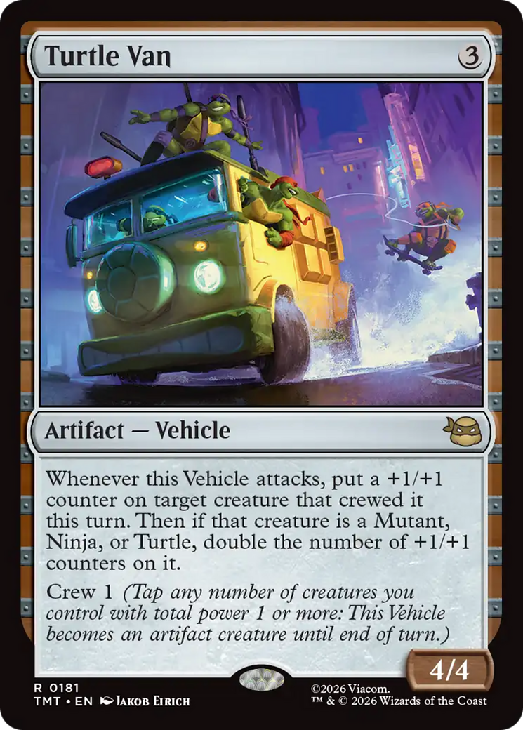 Turtle Van - Rare Artifact — Vehicle card from Teenage Mutant Ninja Turtles