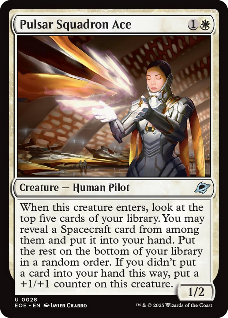Pulsar Squadron Ace - Uncommon Creature — Human Pilot card from Edge of Eternities