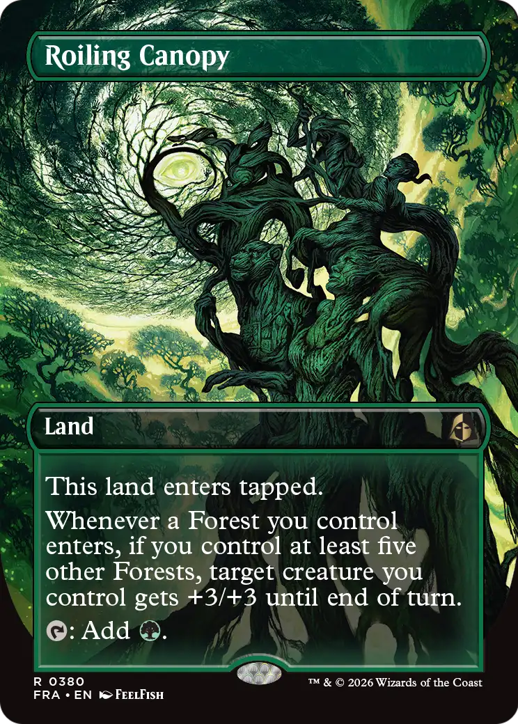 Roiling Canopy - Rare Land card from Reality Fracture