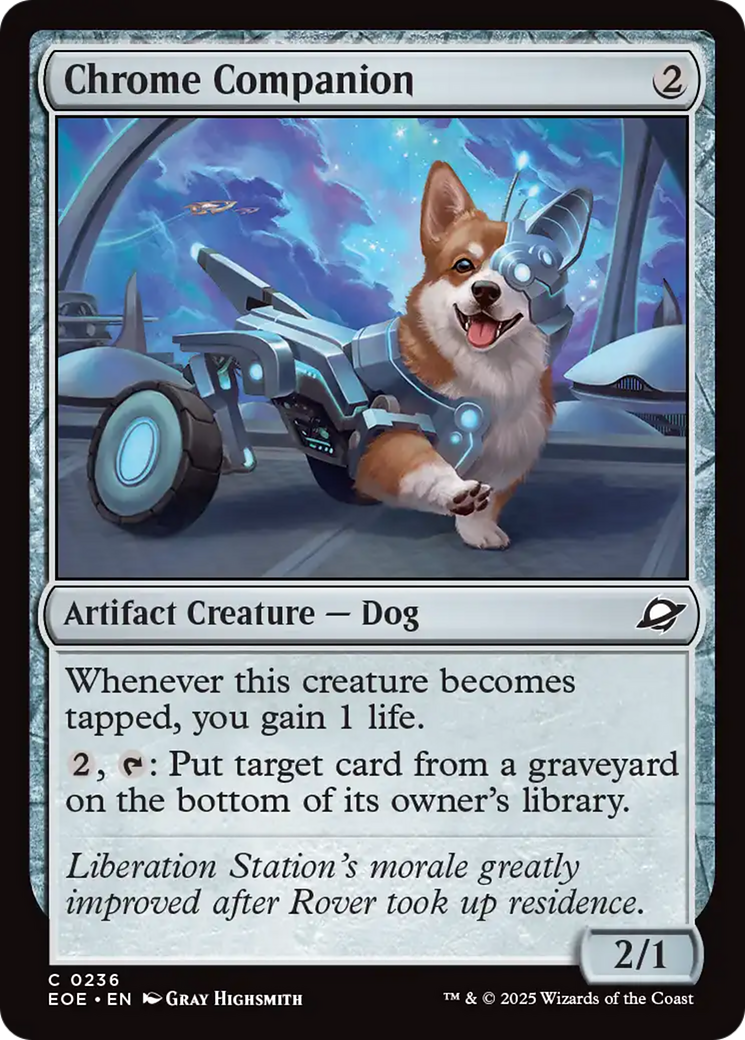 Chrome Companion - Common Artifact Creature — Dog card from Edge of Eternities