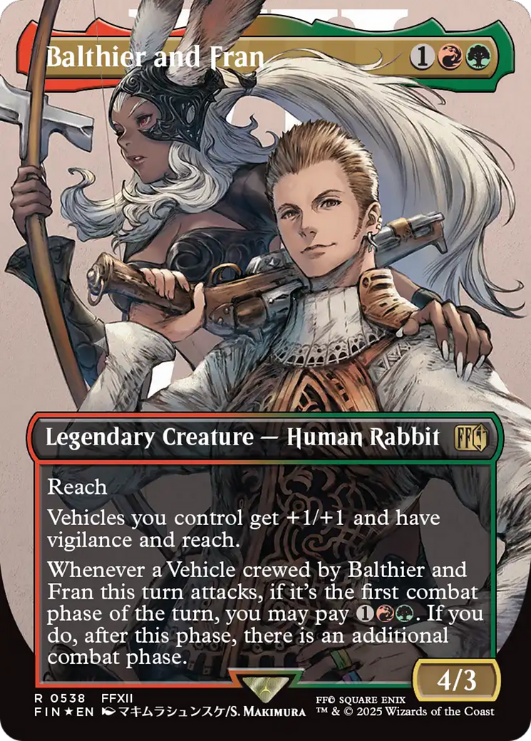 Balthier and Fran - Rare Legendary Creature — Human Rabbit card from Final Fantasy