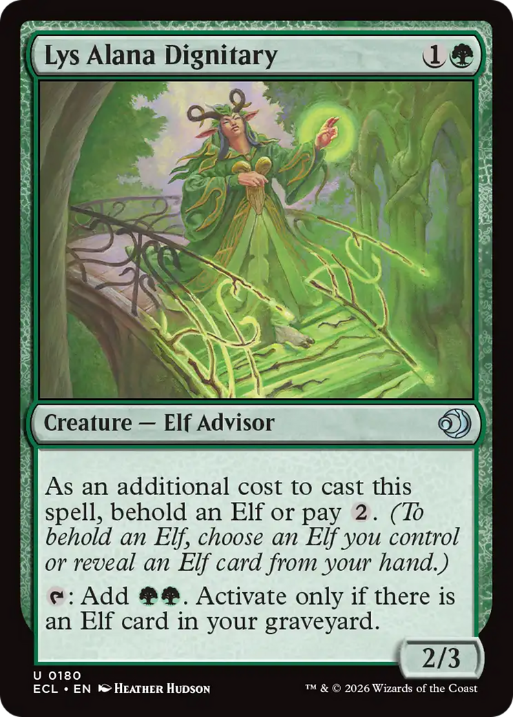 Lys Alana Dignitary - Uncommon Creature — Elf Advisor card from Lorwyn Eclipsed