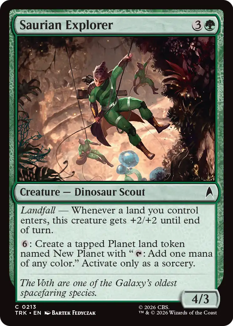 Saurian Explorer - Common Creature — Dinosaur Scout card from Star Trek