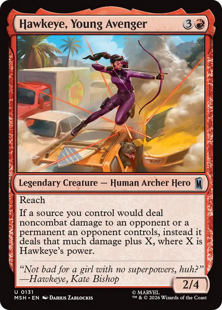 Hawkeye, Young Avenger - Uncommon Legendary Creature — Human Archer Hero card from Marvel Super Heroes