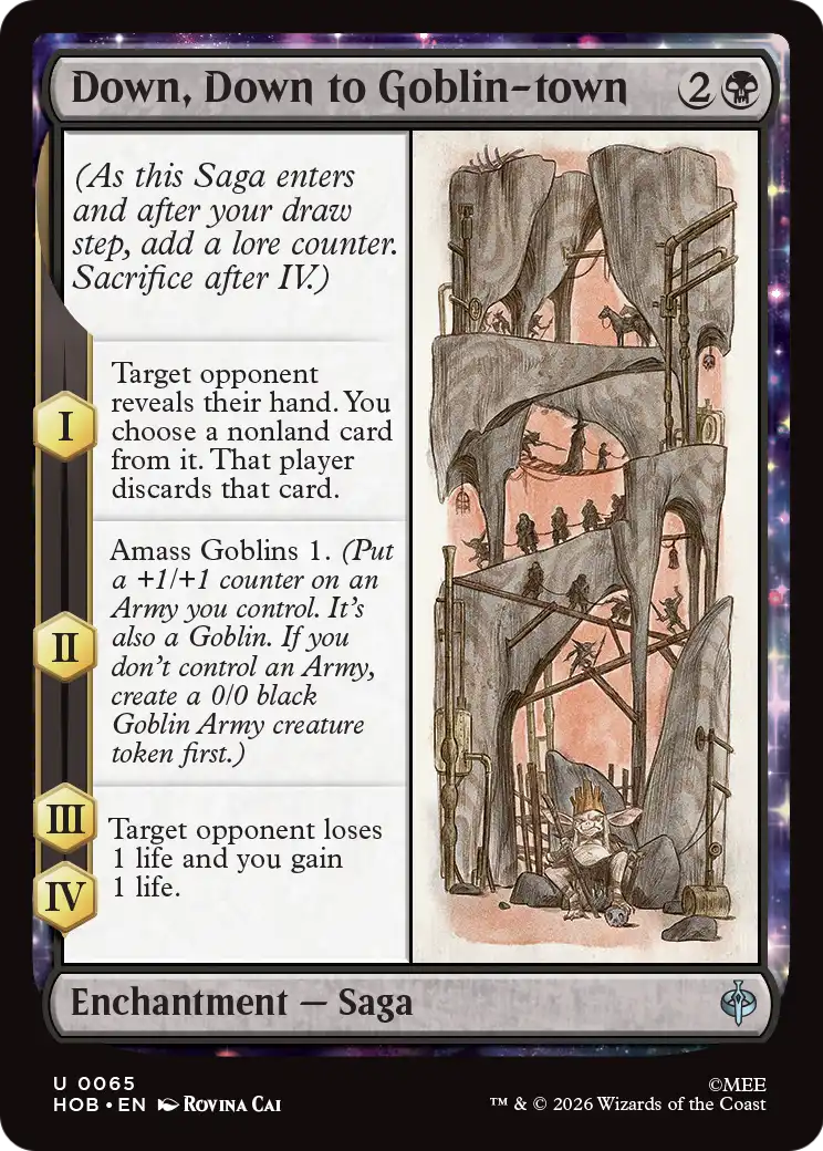 Down, Down to Goblin-town - Uncommon Enchantment — Saga card from The Hobbit