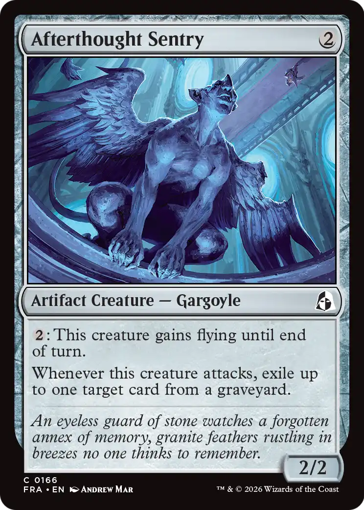 Afterthought Sentry - Common Artifact Creature — Gargoyle card from Reality Fracture