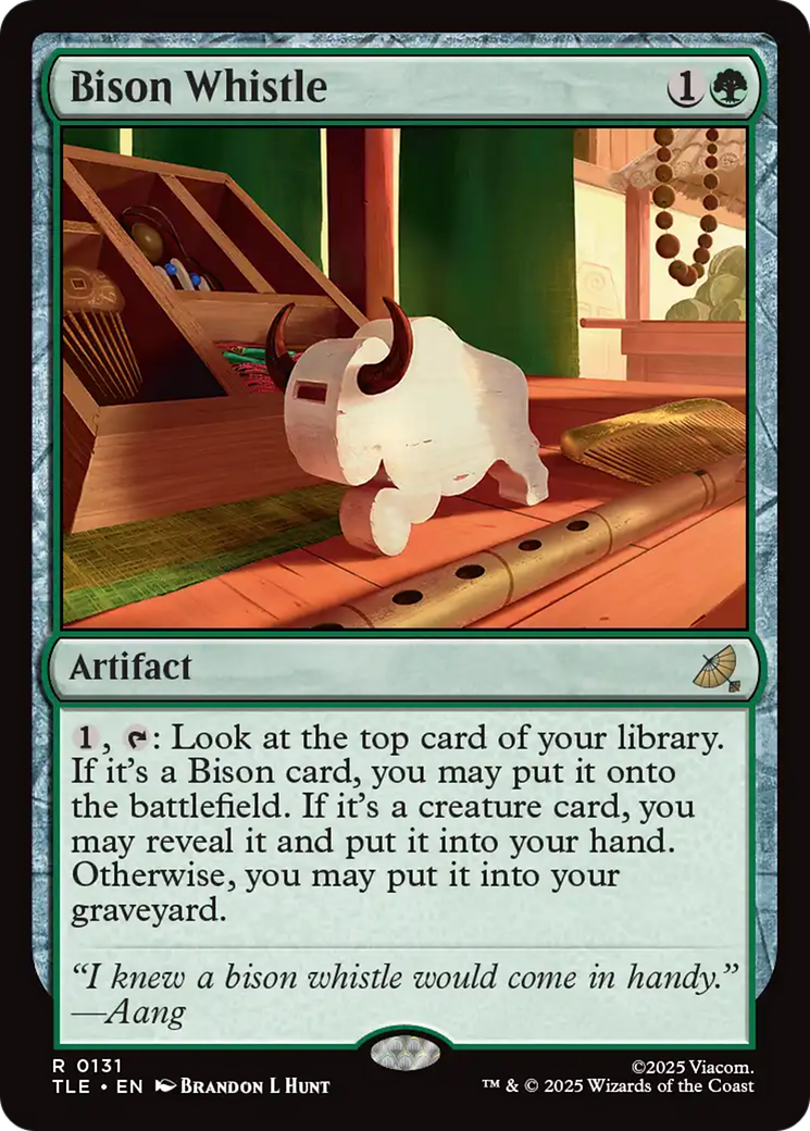 Bison Whistle - Rare Artifact card from Avatar: The Last Airbender Eternal